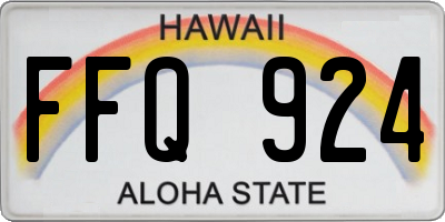 HI license plate FFQ924