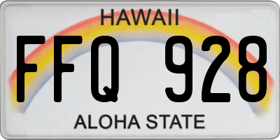 HI license plate FFQ928
