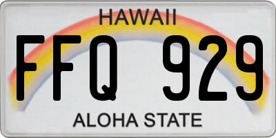 HI license plate FFQ929