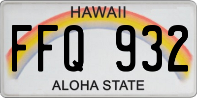 HI license plate FFQ932