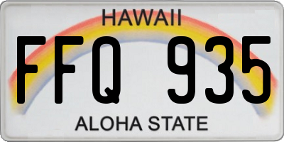HI license plate FFQ935