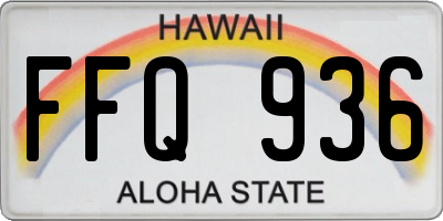 HI license plate FFQ936