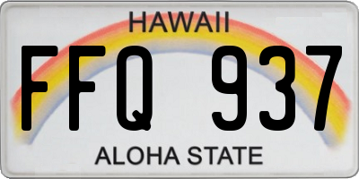 HI license plate FFQ937