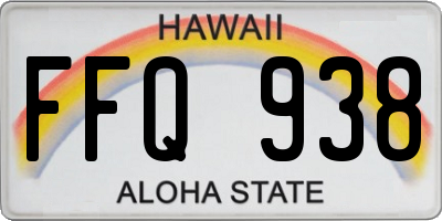 HI license plate FFQ938