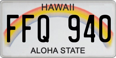 HI license plate FFQ940