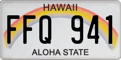 HI license plate FFQ941