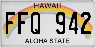 HI license plate FFQ942