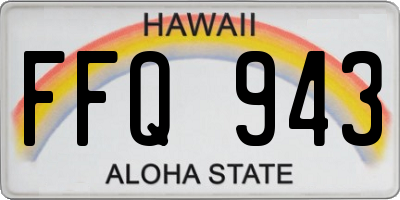 HI license plate FFQ943