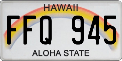 HI license plate FFQ945