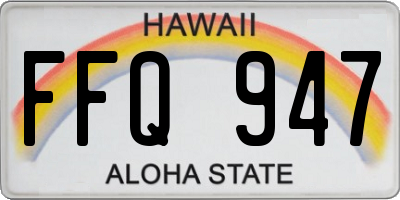 HI license plate FFQ947
