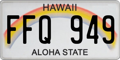 HI license plate FFQ949