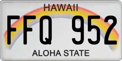 HI license plate FFQ952