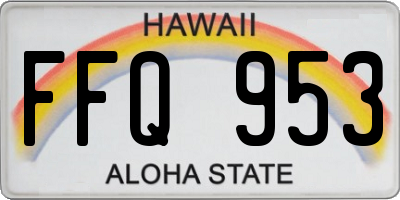 HI license plate FFQ953