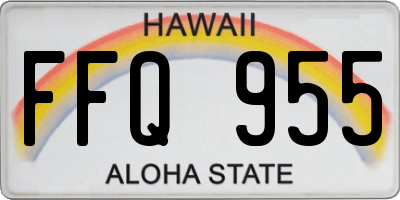 HI license plate FFQ955