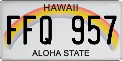 HI license plate FFQ957