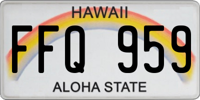 HI license plate FFQ959