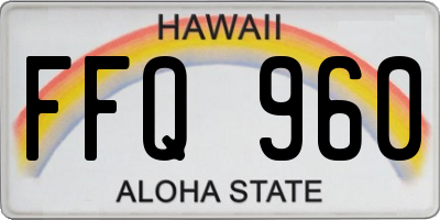 HI license plate FFQ960