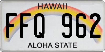 HI license plate FFQ962