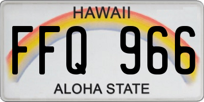 HI license plate FFQ966
