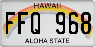 HI license plate FFQ968