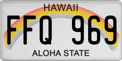HI license plate FFQ969