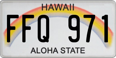 HI license plate FFQ971