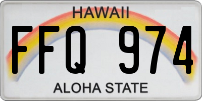 HI license plate FFQ974