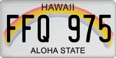 HI license plate FFQ975
