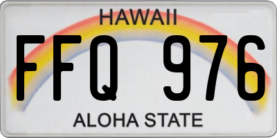 HI license plate FFQ976