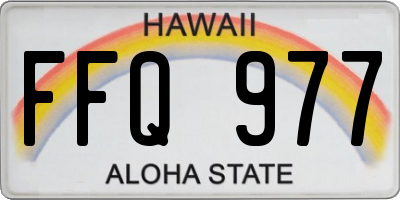 HI license plate FFQ977