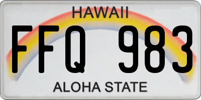 HI license plate FFQ983