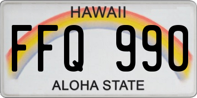 HI license plate FFQ990