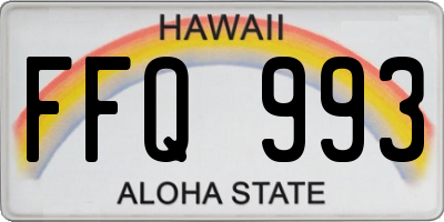 HI license plate FFQ993