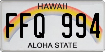 HI license plate FFQ994