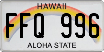 HI license plate FFQ996