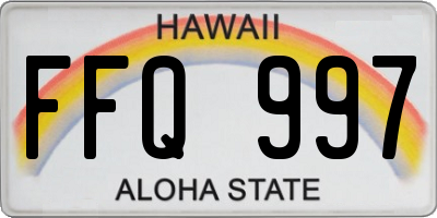 HI license plate FFQ997