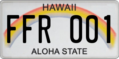 HI license plate FFR001
