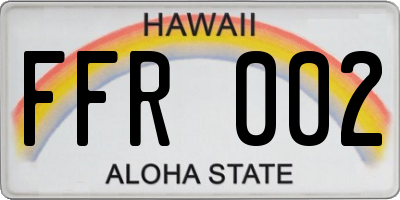 HI license plate FFR002