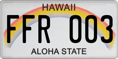 HI license plate FFR003