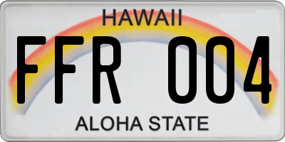 HI license plate FFR004