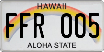 HI license plate FFR005
