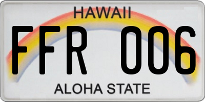 HI license plate FFR006
