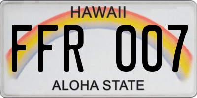 HI license plate FFR007