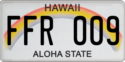 HI license plate FFR009