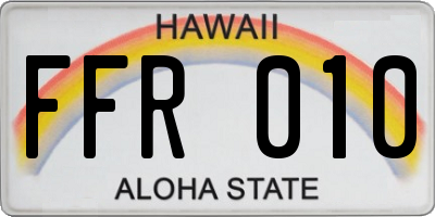 HI license plate FFR010