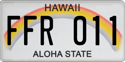 HI license plate FFR011