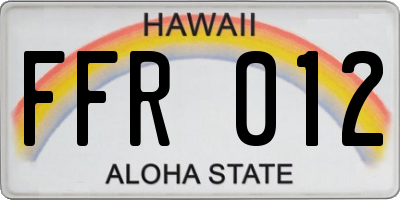 HI license plate FFR012