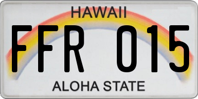 HI license plate FFR015
