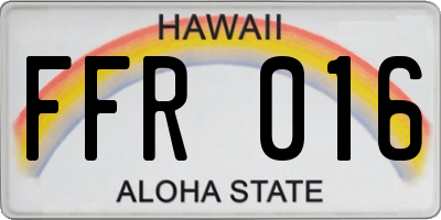 HI license plate FFR016
