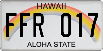 HI license plate FFR017